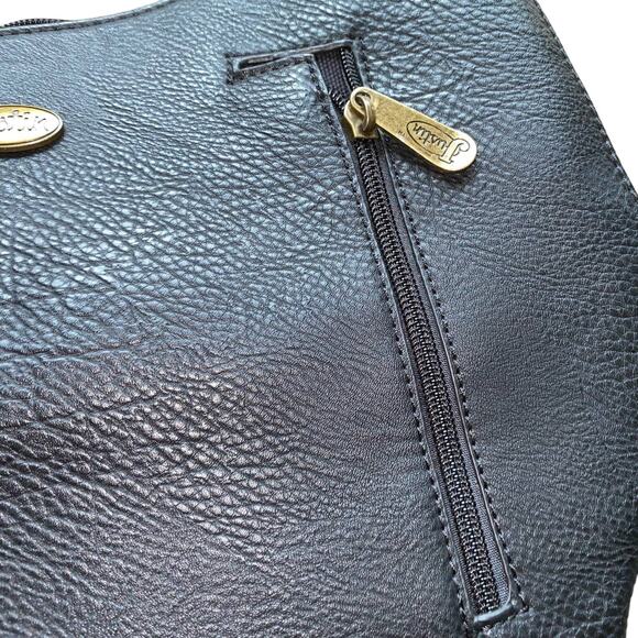 Justin Western Conceal Carry Embroidered Studded Tote Bag Purse Black/Chestnut - Picture 10 of 16